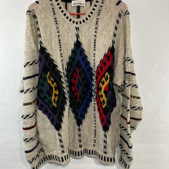 Vintage colo colucci knit wool men’s coogie inspired thick crew sweater pullover - Picture 3 of 12